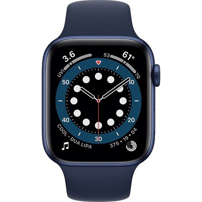 Apple Watch Series 6 GPS 44mm Blue Aluminum Case with Deep Navy Sport Band (синий/темный ультрамарин) (M00J3RU) - фото 31956