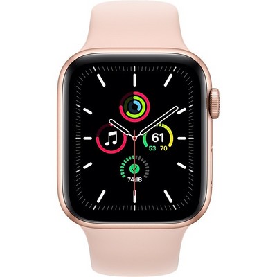 Apple Watch SE 44mm Gold Aluminum Case with Pink Sand Sport Band (MYDR2RU) - фото 32474