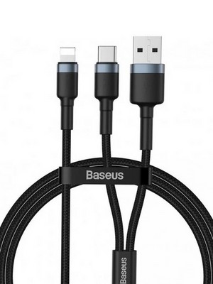 Дата-кабель USB Baseus Cafule cable PD for Type-C (CATKLF-ELG1) (1.2 м) Черный - фото 104635