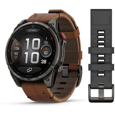 Garmin Fenix 8 Pro 47mm Amoled Sapphire Titanium Carbon Grey Chestnut Leather 010-03198-40 - фото 104260