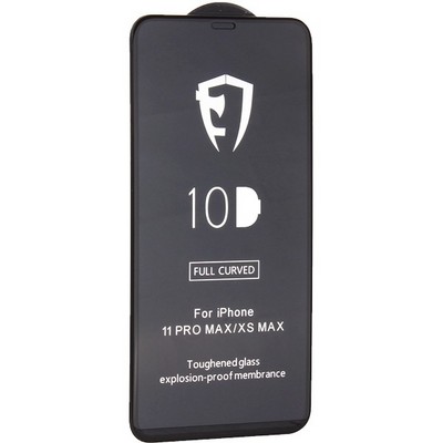 Стекло защитное 10D Full Glue Premium Glass (полноклейкое) для iPhone 11 Pro Max/ Xs Max (6.5") Black - фото 33334