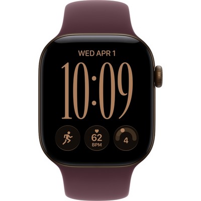 Apple Watch Series 12 42mm GPS Dark Bronze Aluminum Case with Burgundy Sport Band SM/ML - фото 105061