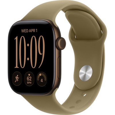 Apple Watch Series 12 42mm GPS Dark Bronze Aluminum Case with Olive Sport Band SM/ML - фото 105063