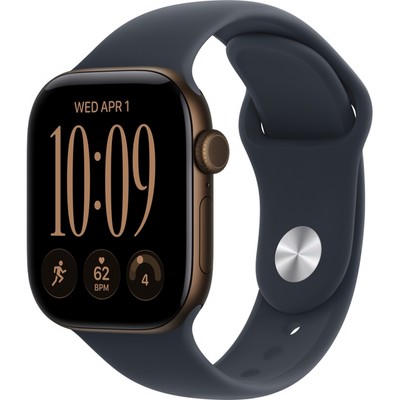 Apple Watch Series 12 42mm GPS Dark Bronze Aluminum Case with Navy Blue Sport Band SM/ML - фото 105069
