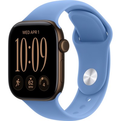 Apple Watch Series 12 42mm GPS Dark Bronze Aluminum Case with Wildflower Blue Sport Band SM/ML - фото 105072
