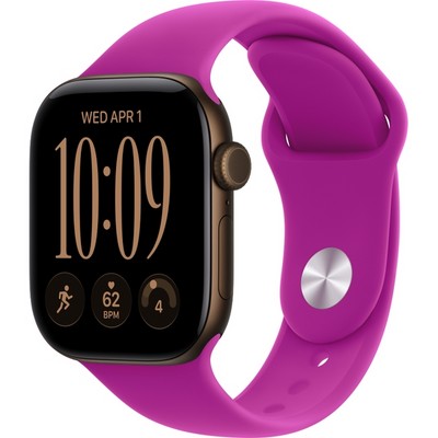 Apple Watch Series 12 42mm GPS Dark Bronze Aluminum Case with Magenta Sport Band SM/ML - фото 105075