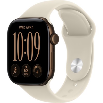 Apple Watch Series 12 42mm GPS Dark Bronze Aluminum Case with Sand Sport Band SM/ML - фото 105093