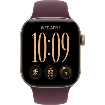 Apple Watch Series 12 42mm GPS Light Gold Aluminum Case with Burgundy Sport Band SM/ML - фото 105106