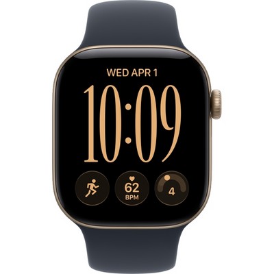 Apple Watch Series 12 42mm GPS Light Gold Aluminum Case with Navy Blue Sport Band SM/ML - фото 105110
