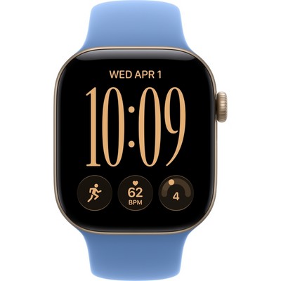 Apple Watch Series 12 42mm GPS Light Gold Aluminum Case with Wildflower Blue Sport Band SM/ML - фото 105112