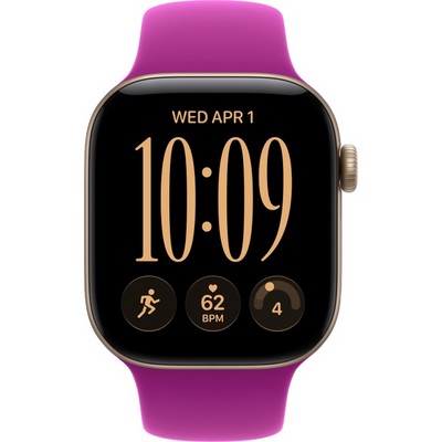 Apple Watch Series 12 42mm GPS Light Gold Aluminum Case with Magenta Sport Band SM/ML - фото 105114