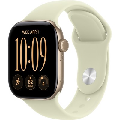 Apple Watch Series 12 42mm GPS Light Gold Aluminum Case with Pale Succulent Sport Band SM/ML - фото 105119