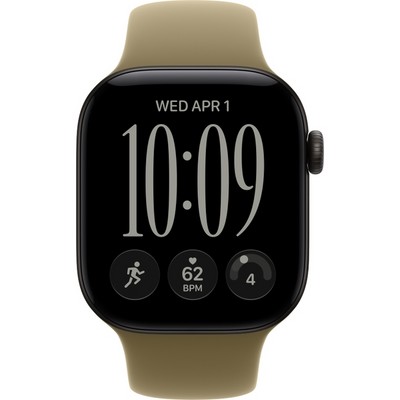 Apple Watch Series 12 42mm GPS Black Aluminum Case with Olive Sport Band SM/ML - фото 105127