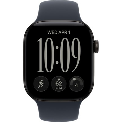 Apple Watch Series 12 42mm GPS Black Aluminum Case with Navy Blue Sport Band SM/ML - фото 105129