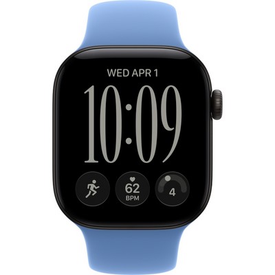 Apple Watch Series 12 42mm GPS Black Aluminum Case with Wildflower Blue Sport Band SM/ML - фото 105131