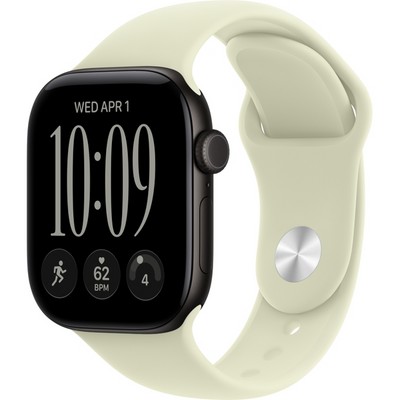 Apple Watch Series 12 42mm GPS Black Aluminum Case with Pale Succulent Sport Band SM/ML - фото 105138