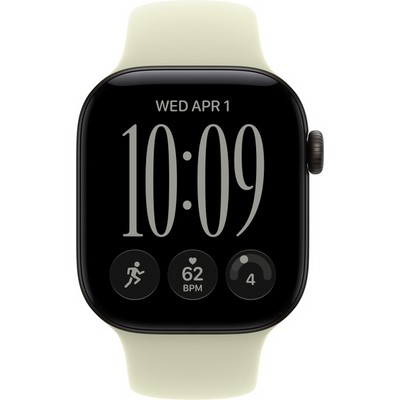 Apple Watch Series 12 42mm GPS Black Aluminum Case with Pale Succulent Sport Band SM/ML - фото 105139
