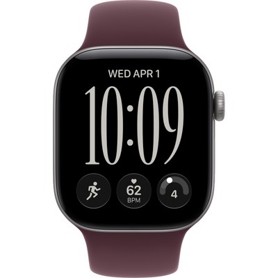 Apple Watch Series 12 42mm GPS Space Gray Aluminum Case with Burgundy Sport Band SM/ML - фото 105141