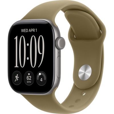 Apple Watch Series 12 42mm GPS Space Gray Aluminum Case with Olive Sport Band SM/ML - фото 105142