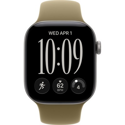 Apple Watch Series 12 42mm GPS Space Gray Aluminum Case with Olive Sport Band SM/ML - фото 105143