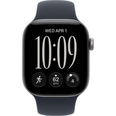 Apple Watch Series 12 42mm GPS Space Gray Aluminum Case with Navy Blue Sport Band SM/ML - фото 105145
