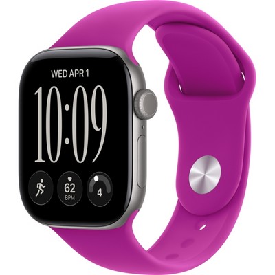 Apple Watch Series 12 42mm GPS Space Gray Aluminum Case with Magenta Sport Band SM/ML - фото 105148