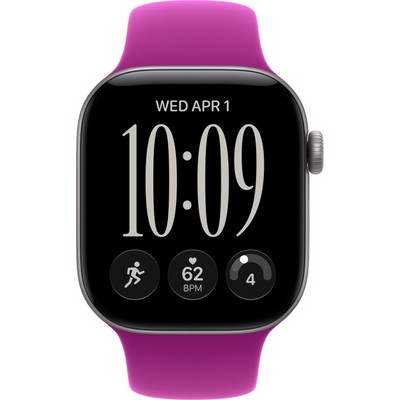 Apple Watch Series 12 42mm GPS Space Gray Aluminum Case with Magenta Sport Band SM/ML - фото 105149