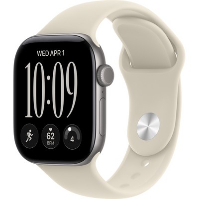 Apple Watch Series 12 42mm GPS Space Gray Aluminum Case with Sand Sport Band SM/ML - фото 105152