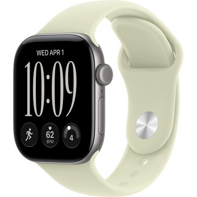 Apple Watch Series 12 42mm GPS Space Gray Aluminum Case with Pale Succulent Sport Band SM/ML - фото 105154
