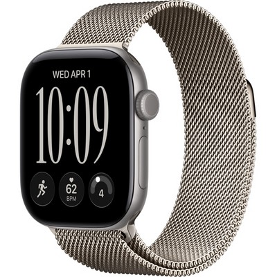 Apple Watch Series 12 42mm GPS Space Gray Aluminum Case with Natural Milanese Loop - фото 105164