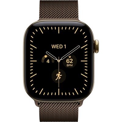 Apple Watch Series 12 42mm GPS + Cellular Radiant Gold Titanium Case with Dark Bronze Milanese Loop - фото 105172