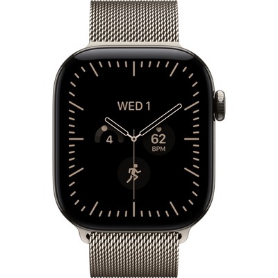 Apple Watch Series 12 42mm GPS + Cellular Natural Titanium Case with Natural Milanese Loop - фото 105182