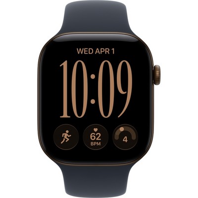 Apple Watch Series 12 46mm GPS Dark Bronze Aluminum Case with Navy Blue Sport Band SM/ML - фото 105199