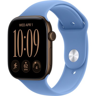 Apple Watch Series 12 46mm GPS Dark Bronze Aluminum Case with Wildflower Blue Sport Band SM/ML - фото 105201