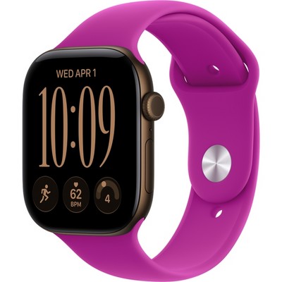 Apple Watch Series 12 46mm GPS Dark Bronze Aluminum Case with Magenta Sport Band SM/ML - фото 105204