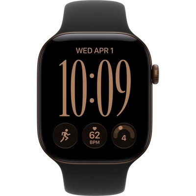 Apple Watch Series 12 46mm GPS Dark Bronze Aluminum Case with Black Sport Band SM/ML - фото 105208