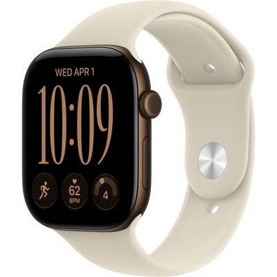 Apple Watch Series 12 46mm GPS Dark Bronze Aluminum Case with Sand Sport Band SM/ML - фото 105210