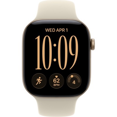 Apple Watch Series 12 46mm GPS Light Gold Aluminum Case with Sand Sport Band SM/ML - фото 105250