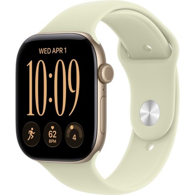 Apple Watch Series 12 46mm GPS Light Gold Aluminum Case with Pale Succulent Sport Band SM/ML - фото 105251