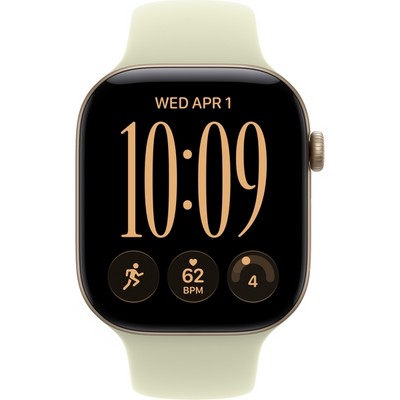 Apple Watch Series 12 46mm GPS Light Gold Aluminum Case with Pale Succulent Sport Band SM/ML - фото 105252