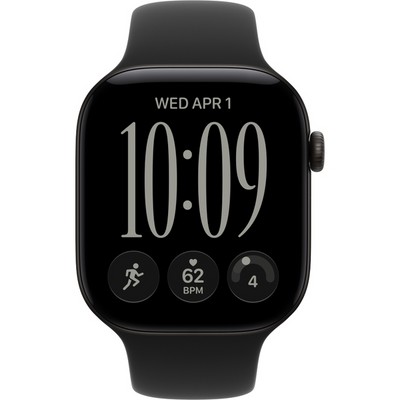 Apple Watch Series 12 46mm GPS Black Aluminum Case with Black Sport Band SM/ML - фото 105264