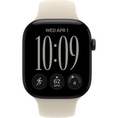 Apple Watch Series 12 46mm GPS Black Aluminum Case with Sand Sport Band SM/ML - фото 105266