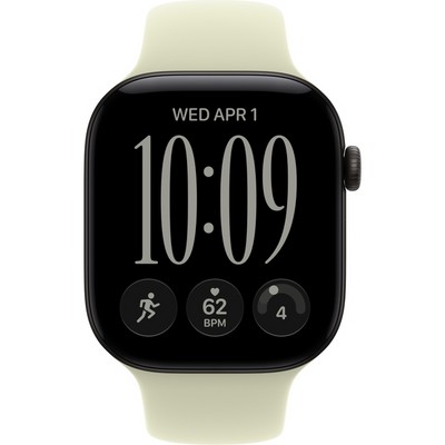 Apple Watch Series 12 46mm GPS Black Aluminum Case with Pale Succulent Sport Band SM/ML - фото 105268