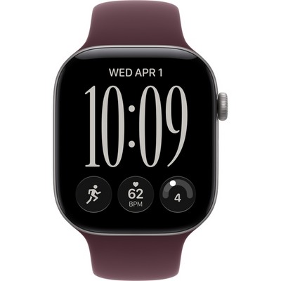 Apple Watch Series 12 46mm GPS Space Gray Aluminum Case with Burgundy Sport Band SM/ML - фото 105270