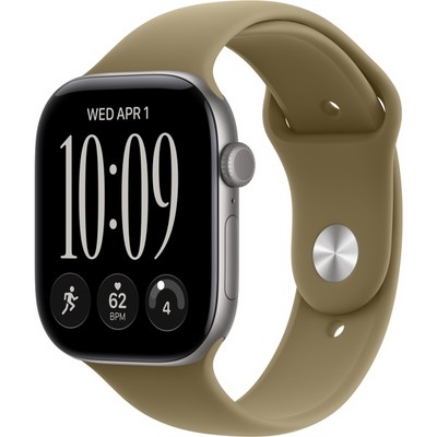 Apple Watch Series 12 46mm GPS Space Gray Aluminum Case with Olive Sport Band SM/ML - фото 105271