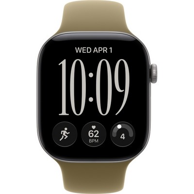 Apple Watch Series 12 46mm GPS Space Gray Aluminum Case with Olive Sport Band SM/ML - фото 105272