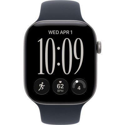 Apple Watch Series 12 46mm GPS Space Gray Aluminum Case with Navy Blue Sport Band SM/ML - фото 105274