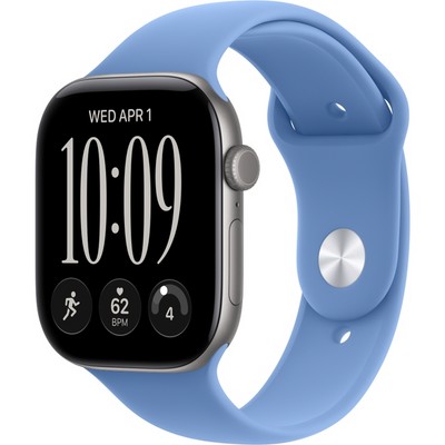 Apple Watch Series 12 46mm GPS Space Gray Aluminum Case with Wildflower Blue Sport Band SM/ML - фото 105275