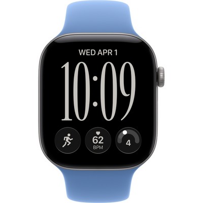 Apple Watch Series 12 46mm GPS Space Gray Aluminum Case with Wildflower Blue Sport Band SM/ML - фото 105276