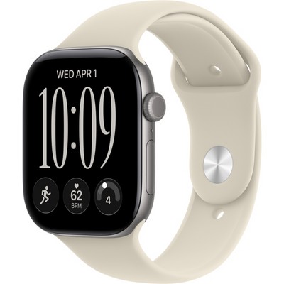Apple Watch Series 12 46mm GPS Space Gray Aluminum Case with Sand Sport Band SM/ML - фото 105281
